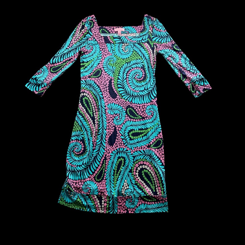 Lilly Pulitzer 2 Dress Multi Colored 3/4 Sleeve Stunning
